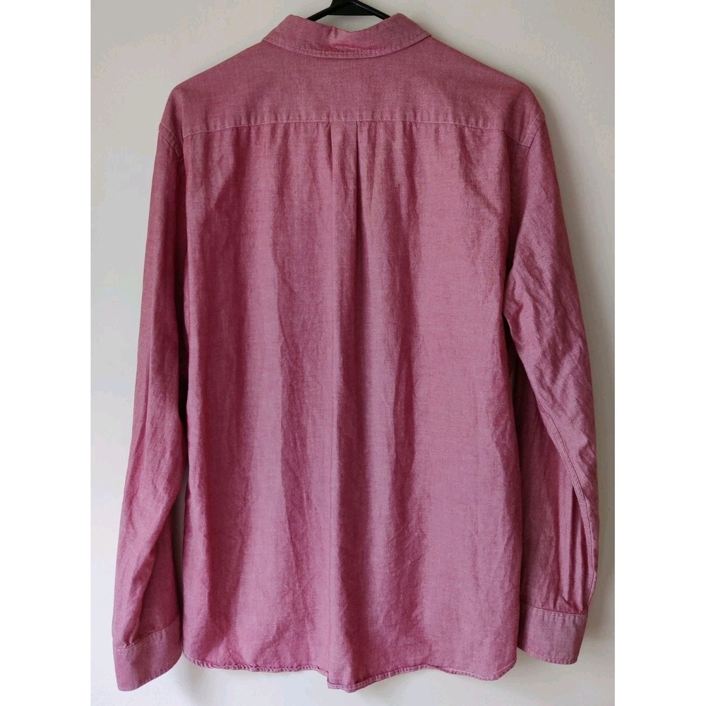 J McLaughlin Mens Oxford Shirt Red Button Up Long Sleeve Modern Fit Size X-Large - Picture 2 of 6